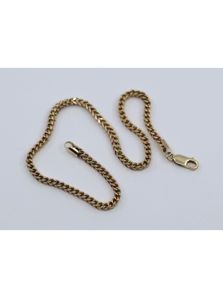 Unique 10k Solid Yellow Gold Designer Franco Link Anklet Bracelet  1025 L